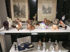 A mixed lot of animal and bird figures