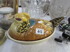 A pheasant tureen (chip on tail)