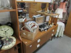 A modern teak effect dressing table