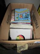 A box of 45rpm records