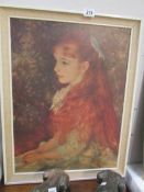 A portrait print of a red haired girl