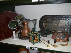 A quantity of old metalware etc.