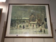 A framed and glazed continental scene print