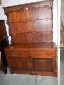 A pine stained 2 drawer dresser