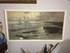 A framed and glazed nautical scene