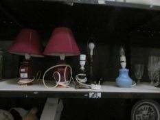 A quantity of table lamps