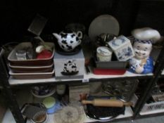 2 shelves of kiitchen ware