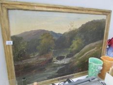 An oil on canvas entitled Fishing at Grasmere by Edwin John Ellis