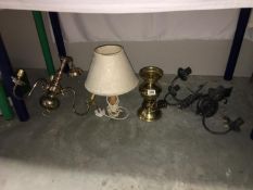 2 table lamps,