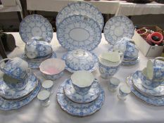 42 pieces of early Royal Crown Derby blue and white tableware,
