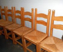A set of 6 pine chairs