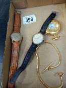 2 old wristwatches & pocket watch A/F