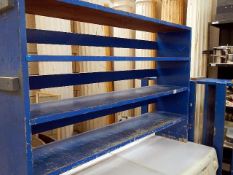 2 pine shelves (painted blue)