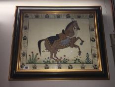 A framed and glazed horse scene