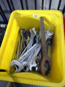 A large box of spanners