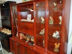 A large mahogany bookcase cabinet