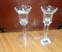 A pair of Waterford candlesticks