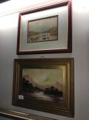 2 framed and glazed watercolour country scenes
