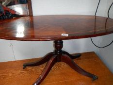 An oval inlaid table