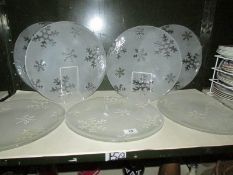 7 large glass plates