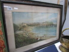 A framed and glazed print of Scarborough promenade