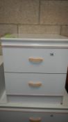 A 2 drawer white chest of drawers