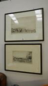 2 framed and glazed James McBey engravings