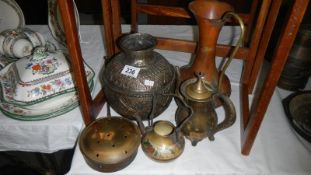 A quantity of brass and metalware