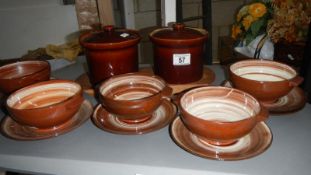 A quantity of soup bowls etc