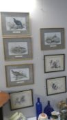 4 John Gould framed and glazed bird prints and 3 other bird prints