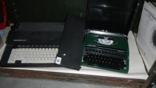 A Silver Reed EX30E typewriter and a Silver Reed Silverette II typewriter