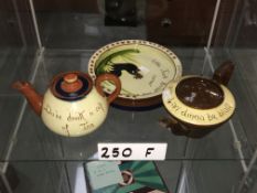 3 pieces of Torquay pottery