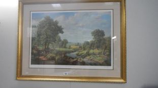 A framed and glazed print September Morning by Victor Elford signed in pencil - approx 100 x 80cm