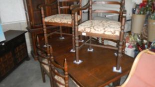 A good oak table and 6 chairs