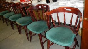 A set of 6 bowed chairs