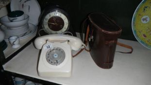 A vintage telephone,