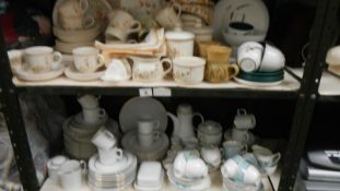 2 shelves of tea ware and services including St Michael Harvest,