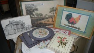 A quantity of good trays and place mats