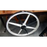 An old cart wheel