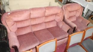 A 3 seater sofa and matching armchair