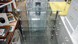 2 glass & chrome TV stands