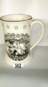 A rare early 20th century Crown Devon tankard "Constitution o f the Java Commodore John Paul Young"