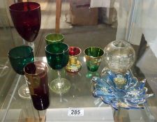 A collection of glass including Victorian