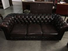 A brown deep buttoned Chesterfield A/F