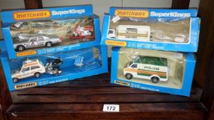 4 boxed Matchbox Superkings including motorcycle racing set