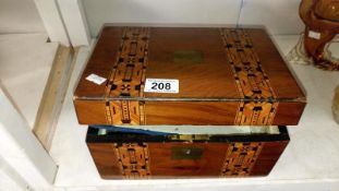 An inlaid wooden box A/F