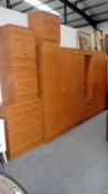 A 7 piece bedroom suite consisting of chest of drawers and wardrobes