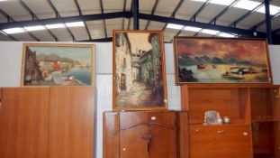 3 paintings of continentals scenes