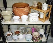 A quantity of ceramic plant pots etc.