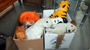 2 boxes of soft toys